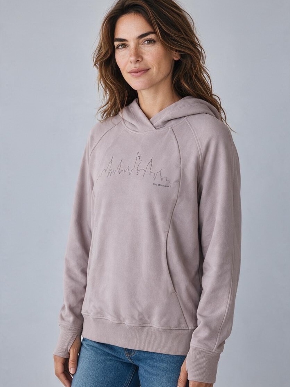 181 lululemon athletica mauve Hooded Pullover with Skyline Graphic - Picture 1 of 5